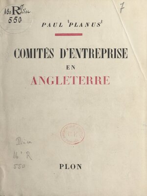 cover image of Comités d'entreprise en Angleterre